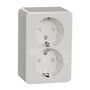 Exxact pinta 2-osainen pistorasia IP21 jousiliitos valkoinen